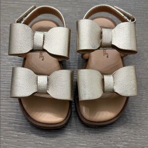 Gold Bow Girls Sandals